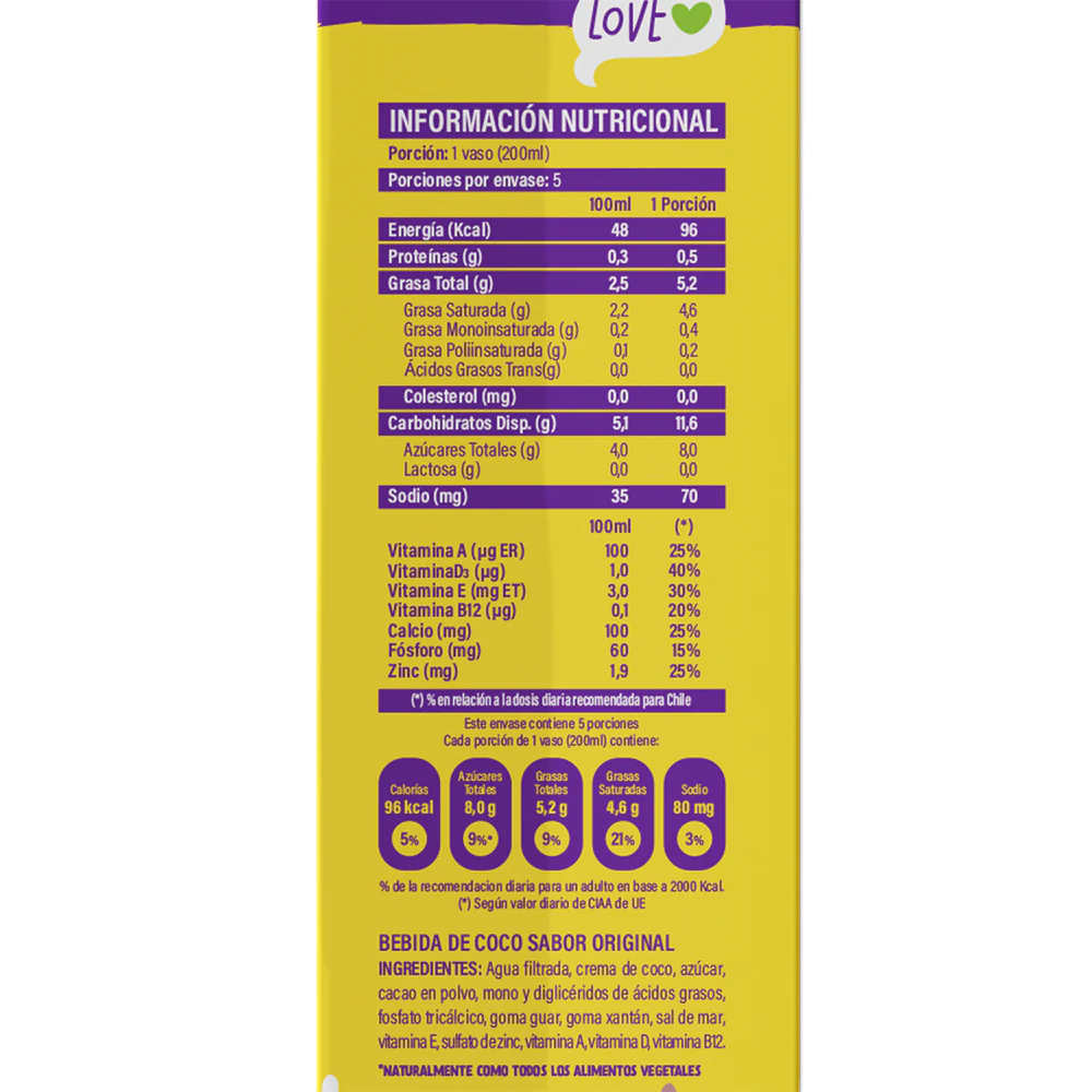 alimento de coco chocolate 1 lt 12und alimento de coco chocolate 1 lt 12und